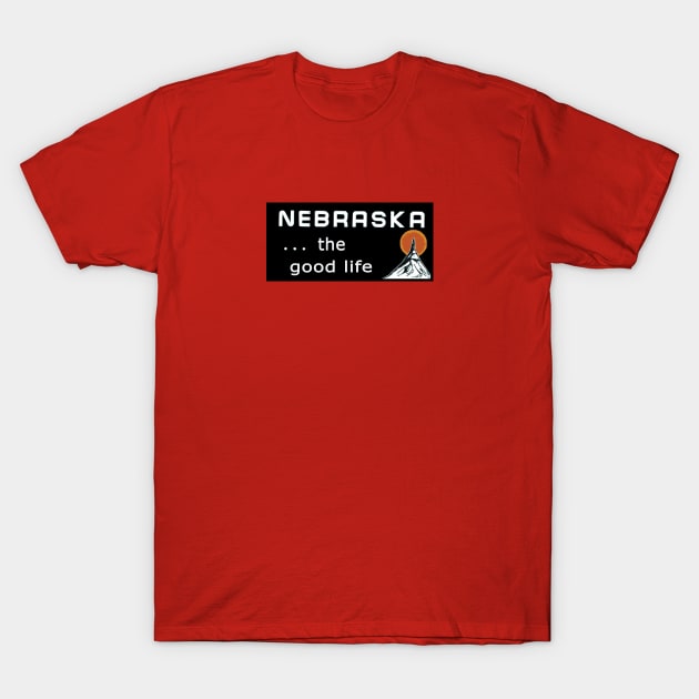 Nebraska sign - NE State Sign in black T-Shirt by smooshfaceutd